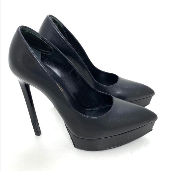 Saint Laurent Pointed Toe Platform High Heel Pumps in Black - Picture 5 of 10